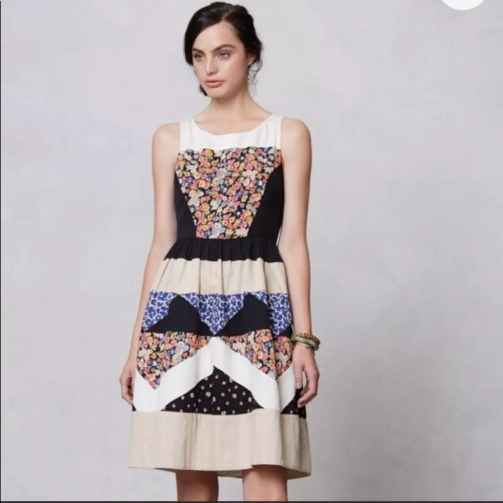 Anthropologie Leifnotes Ivete patchwork dress